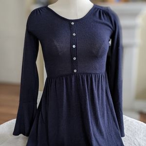 NWT Aina Be Francesca's Bell Sleeve Navy Dress